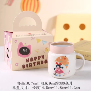 🎀สินค้ามาใหม่พร้อมส่ง🎀แก้วมัค วัสดุเซรามิก มีฝาเปิดพร้อมกระจก สามารถมอบเป็นของขวัญ🎊คละลาย