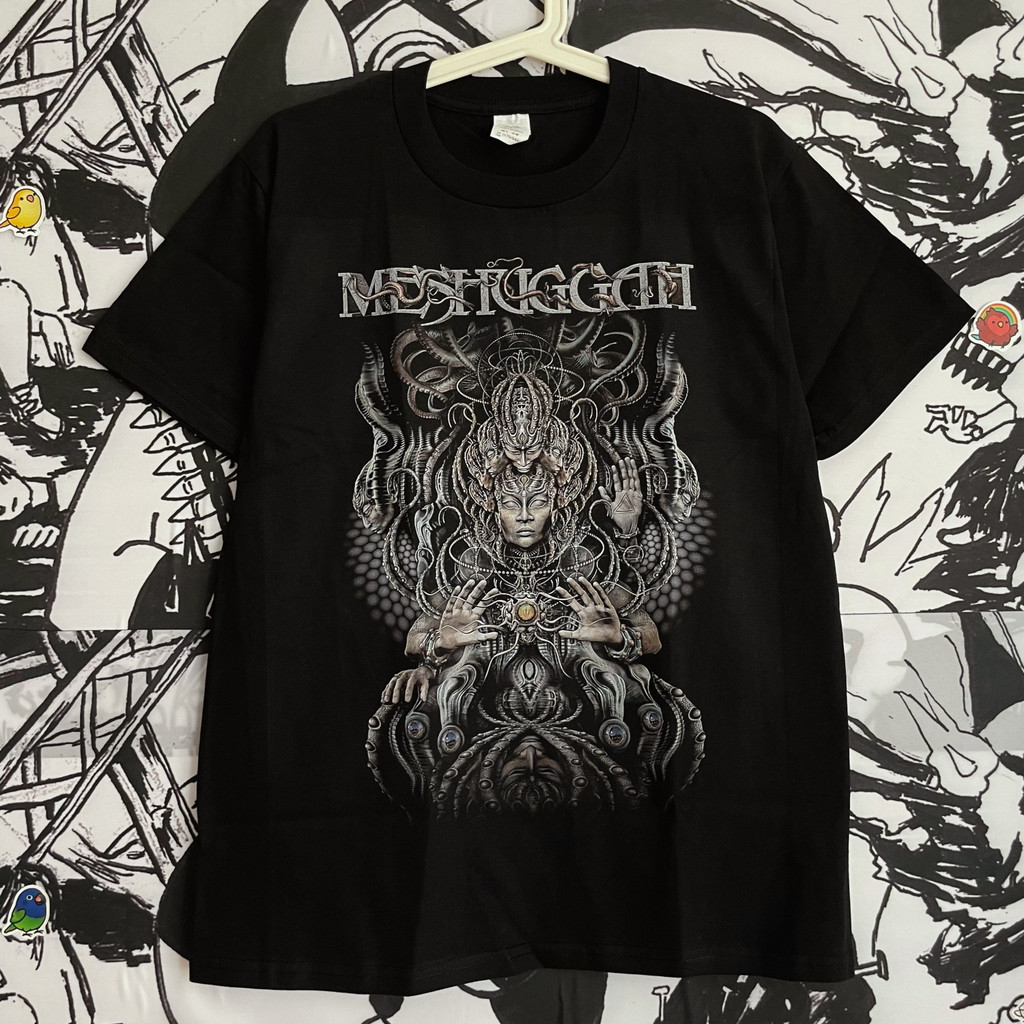 T Shirt Rock Merchanded Niche Short Sleeve] Gildan [COD Metal Men Women Meshugah Sweden Band OPYM