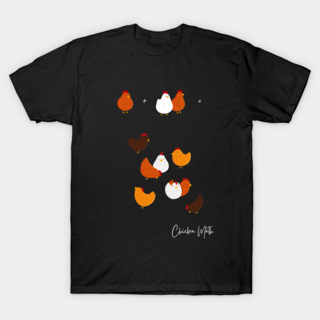 เสื้อยืด แท้ Cotton 100% Chicken Math T-Shirt แขนสั้นคอกลม Unisex สีดำ S-5XL y2k สินค้ามาใหม่