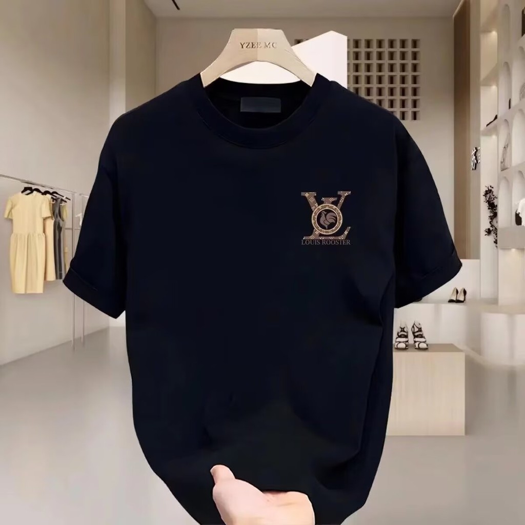 เสื้อ Bottoming ผู้ชายฤดูร้อนเสื้อยืดสไตล์ฮิปฮอปใหม่รอบคอใหม่ Top ins20252024European American Short