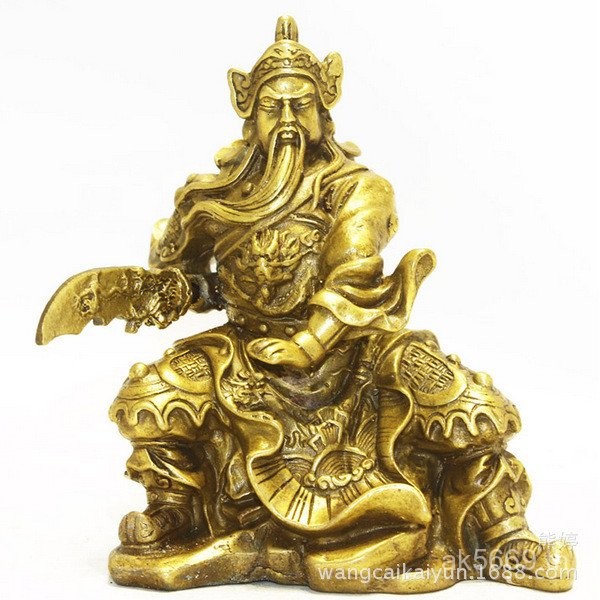 Guan Gong ทองเหลืองรถ Bronze รูปปั้นทองแดง Guan Gong ตกแต่ง Guan Yu ตกแต่งขายส่ง T0HK