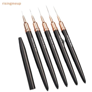 [risingmeup] 5 ชิ้น/เซ็ต Nail Art Liner Brush สําหรับการออกแบบภาพวาด Striping,เจล Liner Nail Art Brushes สําหรับเล็บ 7/9/11/15/20 มม.ใหม่