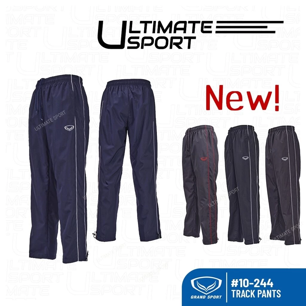 Grand sport กางเกงแทร็คสูท (กางเกงผ้าร่ม) Tracksuit แกรนด์สปอร์ต รหัส 10-244 สีเทาแดง/กรมขาว/ดำขาว