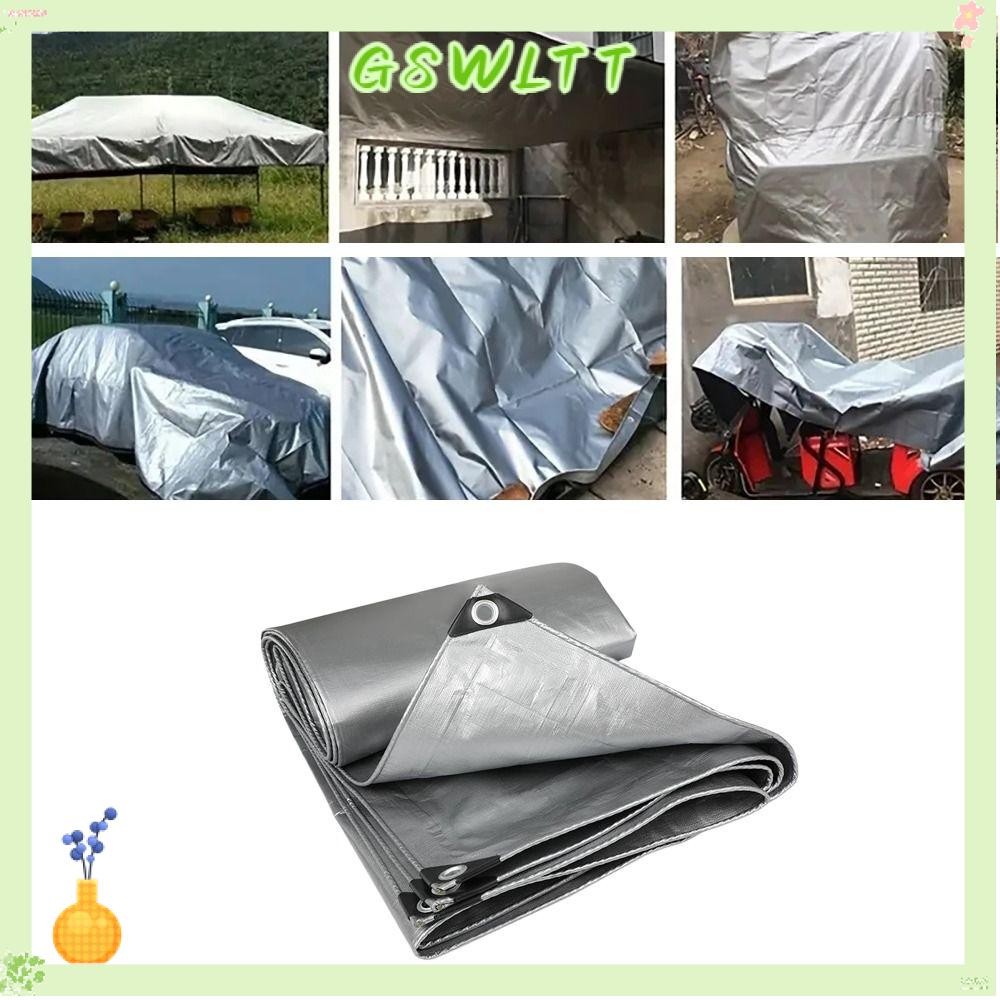 GSWLTT ผ้ากันฝน, 2mX3m กันสาดกลางแจ้งผ้าใบกันน้ํา PE, สัตว์เลี้ยงสุนัขบ้าน Camping เต็นท์เสื่อเรือรถ