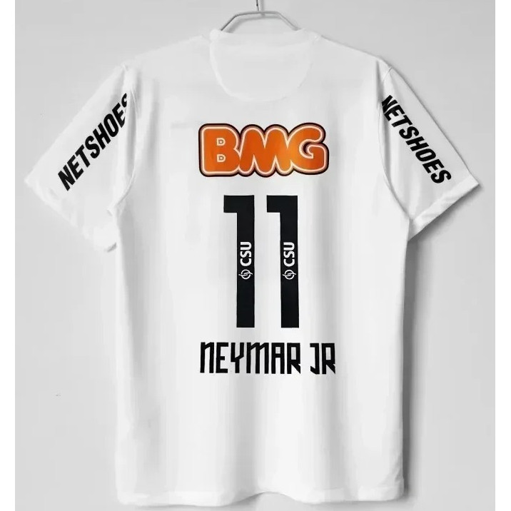 เสื้อฟุตบอล Basilica Santos Home Neymar #11 แขนสั้น สไตล์ย้อนยุค สำหรับผู้ชาย