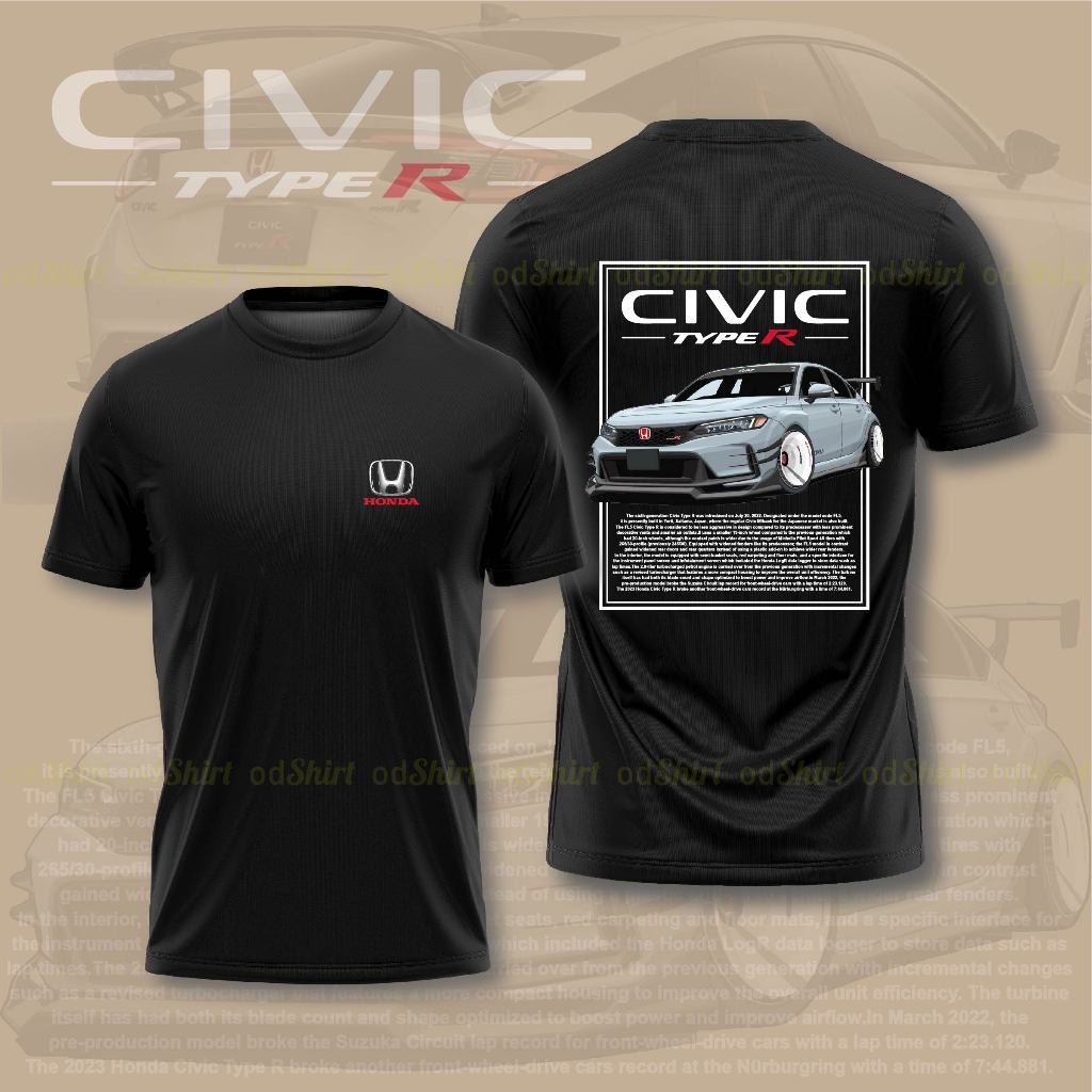 Fl5 Civic Baju เสื้อยืดไมโครไฟเบอร์
