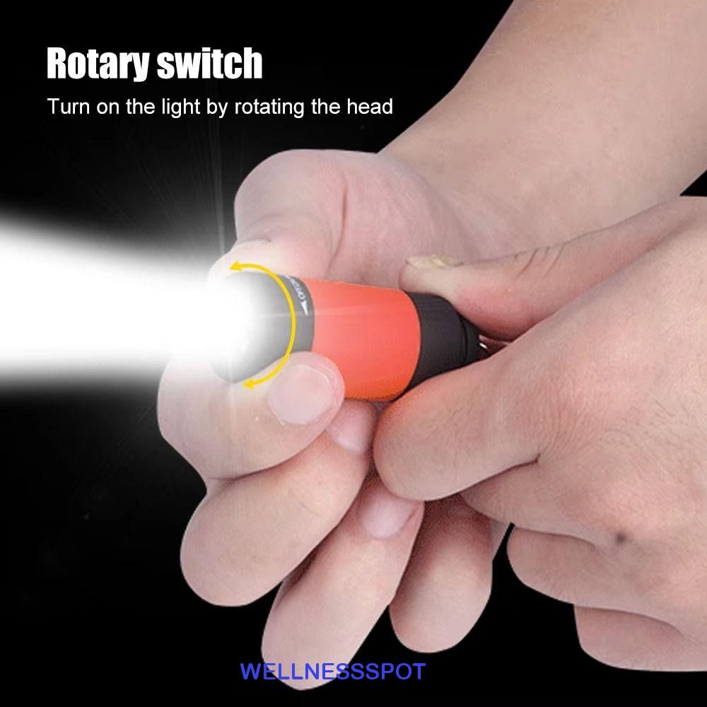 Wellnessspot LED ไฟฉายขนาดเล็ก, USB ชาร์จไฟฉายกลางแจ้งสดใสพวงกุญแจ,แสงที่แข็งแกร่งอายุการใช้งานแบตเตอรี่ยาวนานแบบพกพา Mini Pocket โคมไฟฉุกเฉินสําหรับกลางแจ้ง