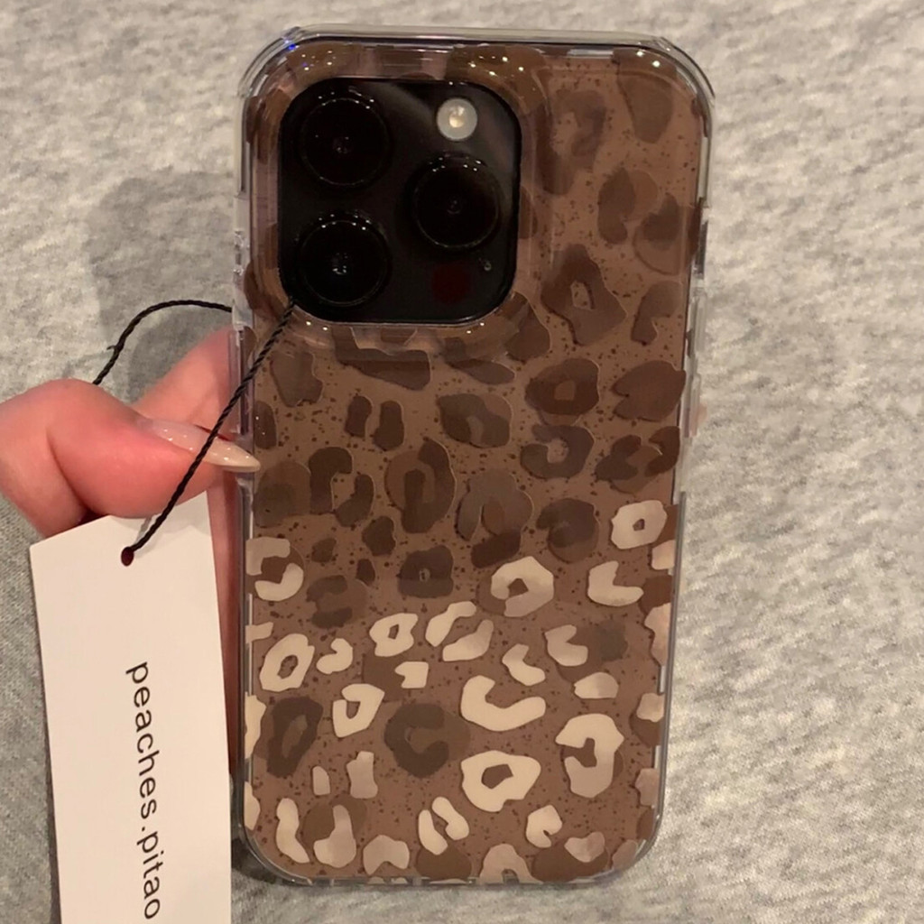 ขั้นสูงย้อนยุคแบบเต็มหน้าจอสาดหมึกเสือดาวพิมพ์เคสโทรศัพท์สําหรับ ไอโฟน17 มือโปร สูงสุด 16 15 14 13 มือโปร สูงสุด กันกระแทกป้องกันกล้องป้องกันการตกฮาร์ดเชลล์ปกห - รูปที่ 2