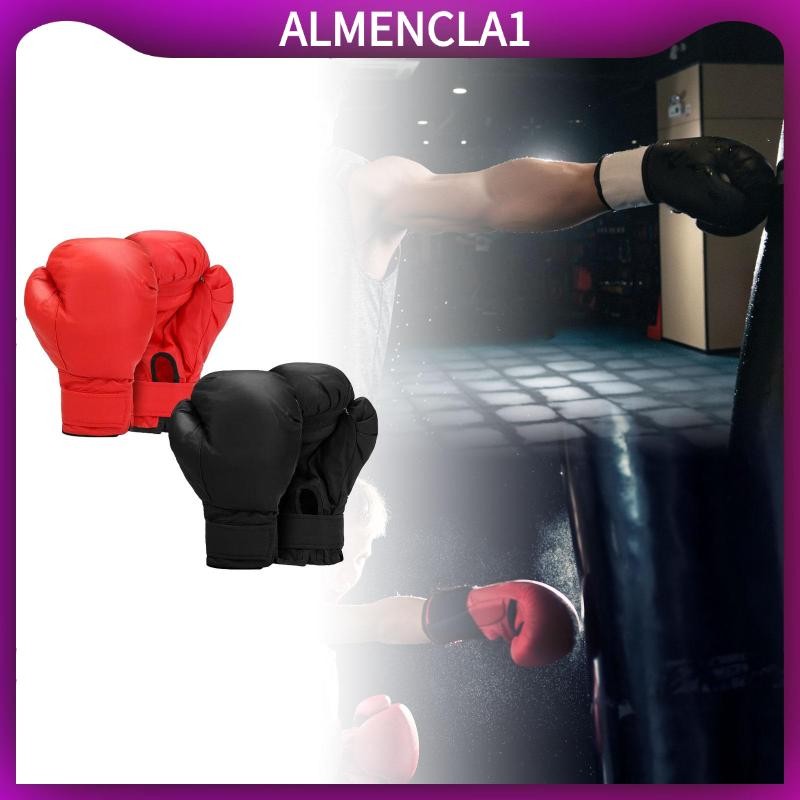 [Almencla1] นวมชกมวย 2 คู่สําหรับฝึกซ้อมและซ้อม, นวมเจาะหนัง PU สําหรับ MMA และคาราเต้