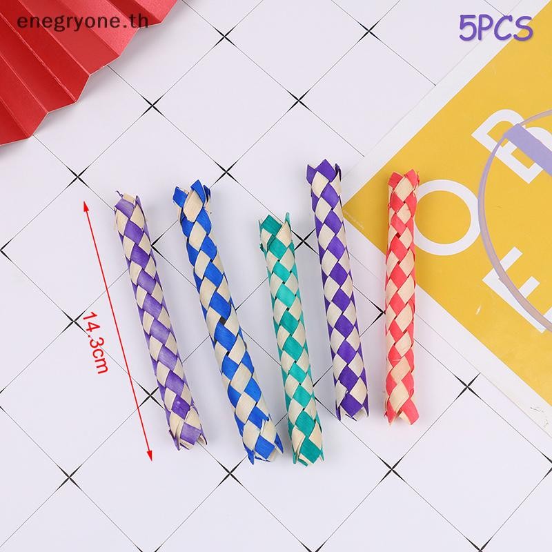 EOTH 5PCS ความคิดสร้างสรรค์ DIY Finger Traps คลาสสิกธรรมชาติจีนไม้ไผ่ Fingers Trap เปลี่ยน Popits Tube ของเล่น