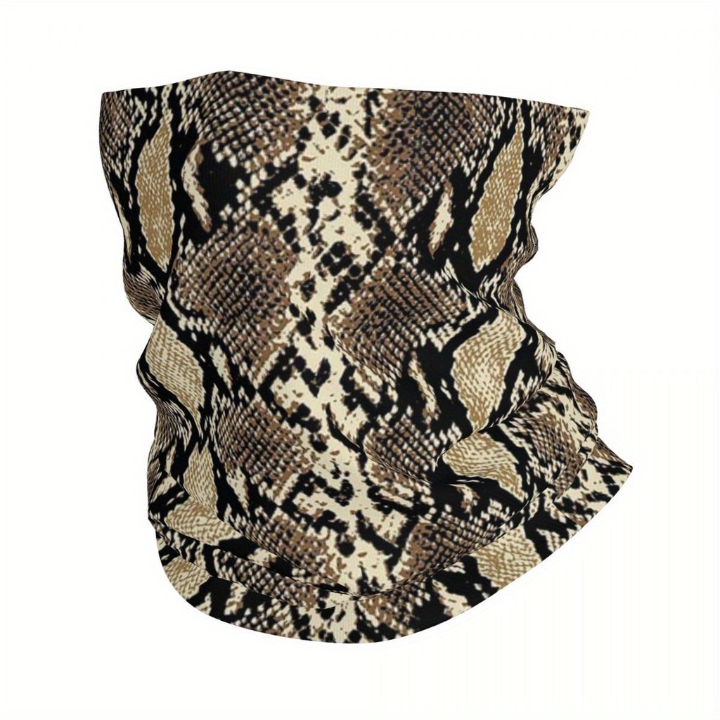 ผ้าพันคอพิมพ์ลายเนื้อหนังงูหน้ากากคออเนกประสงค์และผ้าคลุมศีรษะสไตล์สปอร์ตยืดโพลีเอสเตอร์ผสม (95. โพล