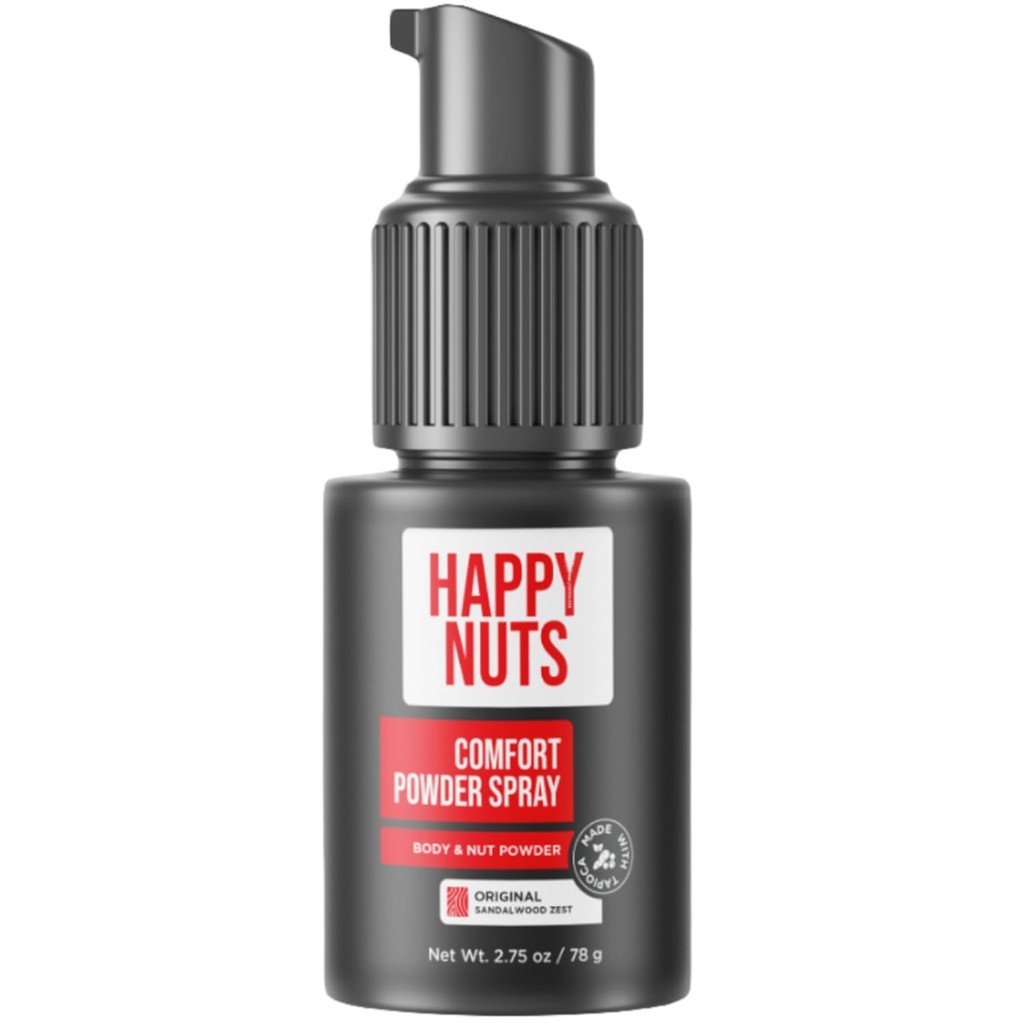 HAPPY NUTS Comfort Powder Spray: Anti Chafing & Mens Deodorant, Aluminium-Free, Sweat and Odor Contr