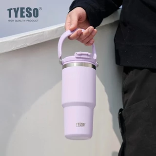 TYESO NEW CAP แก้วน้ำหูหิ้ว สแตนเลส 304 ขนาด 600-1200ml ฝาคลิกเปิดง่าย ถอดล้างได้ มีให้เลือก 9 สี