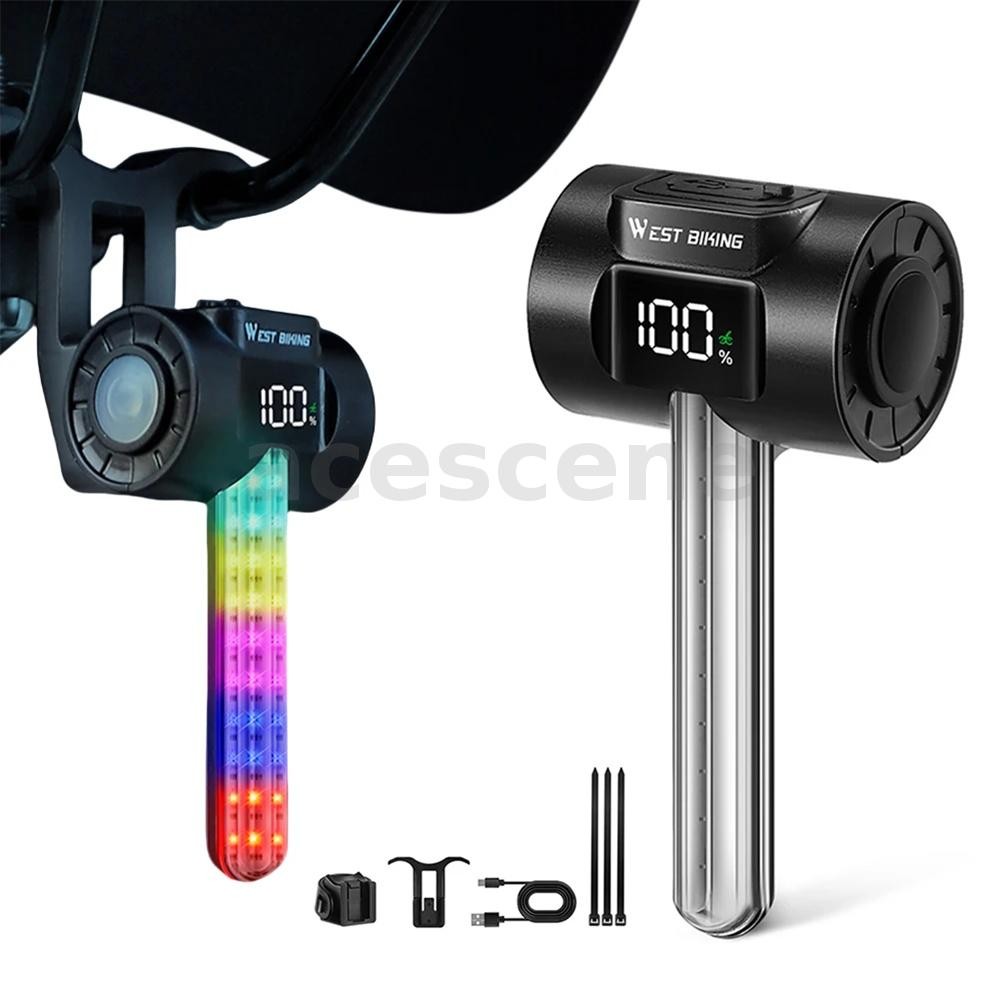 ไฟท้ายจักรยานสมาร์ท พร้อมจอแสดงผลและระบบเบรกเตือน มีเซ็นเซอร์ควบคุมความสว่างสูง ใช้งานได้ดีในเวลากลางคืน