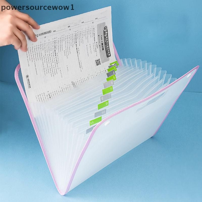 WOW 13 กระเป๋าแฟ้มโฟลเดอร์แบบพกพา A4 ขนาดตัวอักษร Accordian เอกสารกระเป๋ามือถือสําหรับห้องเรียน Offi