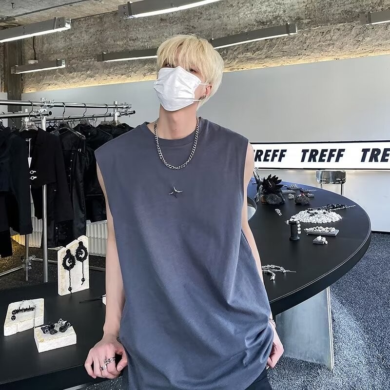 COD 2025 Sleeveless Vest Men's Summer Trendy Fitness Sports Tank Top Base Layer Men's White Short Sl