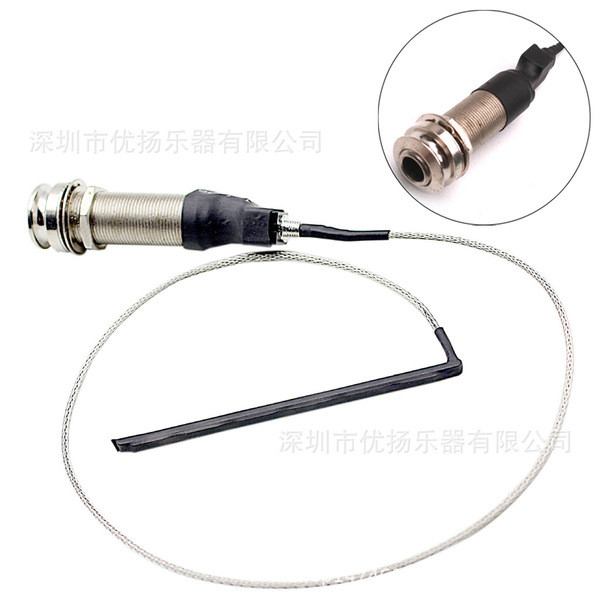 คาลิมบา กล่องดนตรี กีต้าร์โปร่ง Pickup Stick Pickup Strip 6.35 มม. EQ Jack กีต้าร์โปร่ง Kalimba Pick