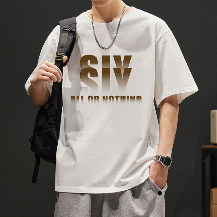 Summer NEW Short Sleeve new23Heavyweight Trendy Men's Clothing260g Loose Fit T-Shirt2024Mercerized20