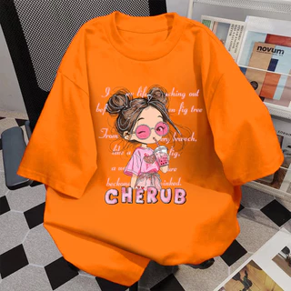 【My-T】🧀เสื้อน่ารักoversize ผ้าฝ้ายเกาหลีสไตล์ ไม่ต้องรีดผ้า สวมใส่สบาย เกาหลีสไตล์ เสื้อแฟชั่น หญิง "CHERUB GIRL"【COD】
