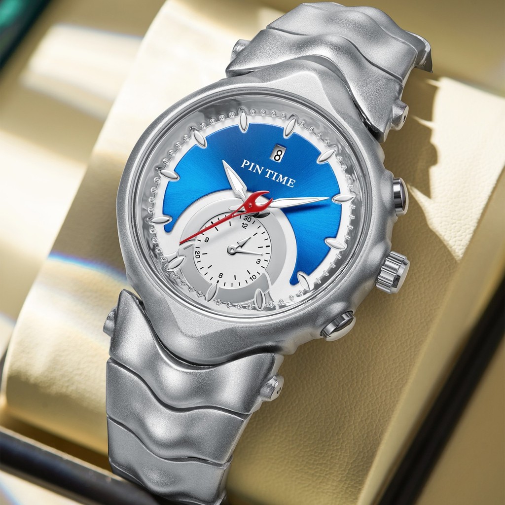 y2k异形蓝法官手表男款非机械男士时尚潮品牌高级ins小众设计男表