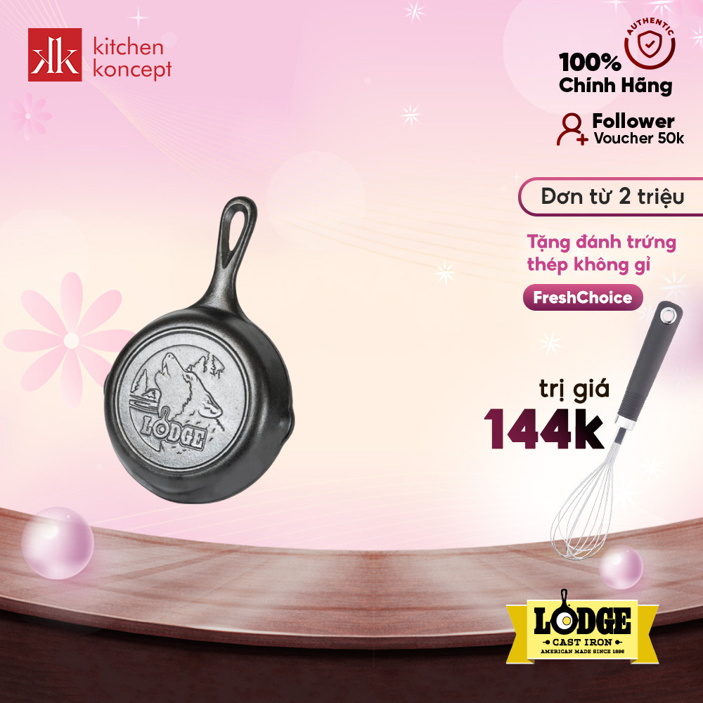 กระทะเหล็กหล่อก้น Lodge Wolf - 16.5 ซม