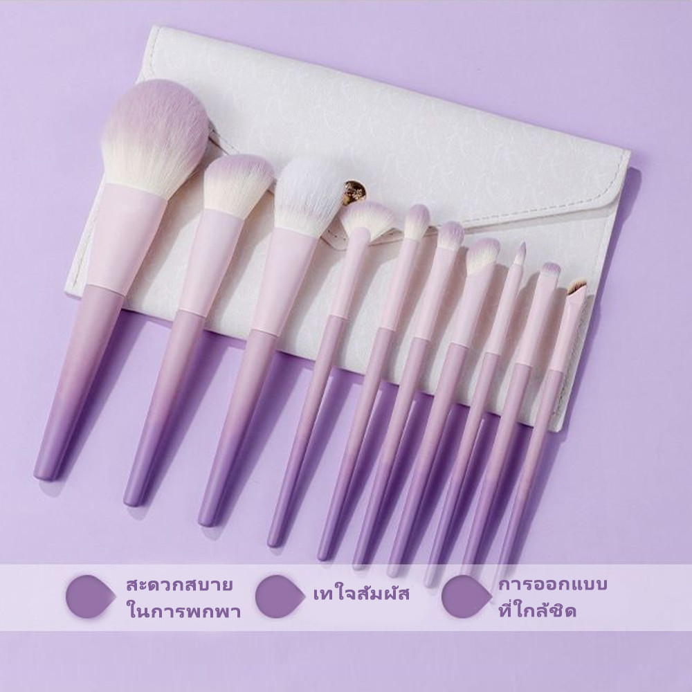 ชุดแปรงแต่งหน้า 10 ชิ้นพร้อมกระเป๋า,ชุดแปรงแต่งหน้ามืออาชีพ,อุปกรณ์แต่งหน้า,แปรงอายแชโดว์บลัชออนแปรงคอนซีลเลอร์แปรงคิ้ว - รูปที่ 4