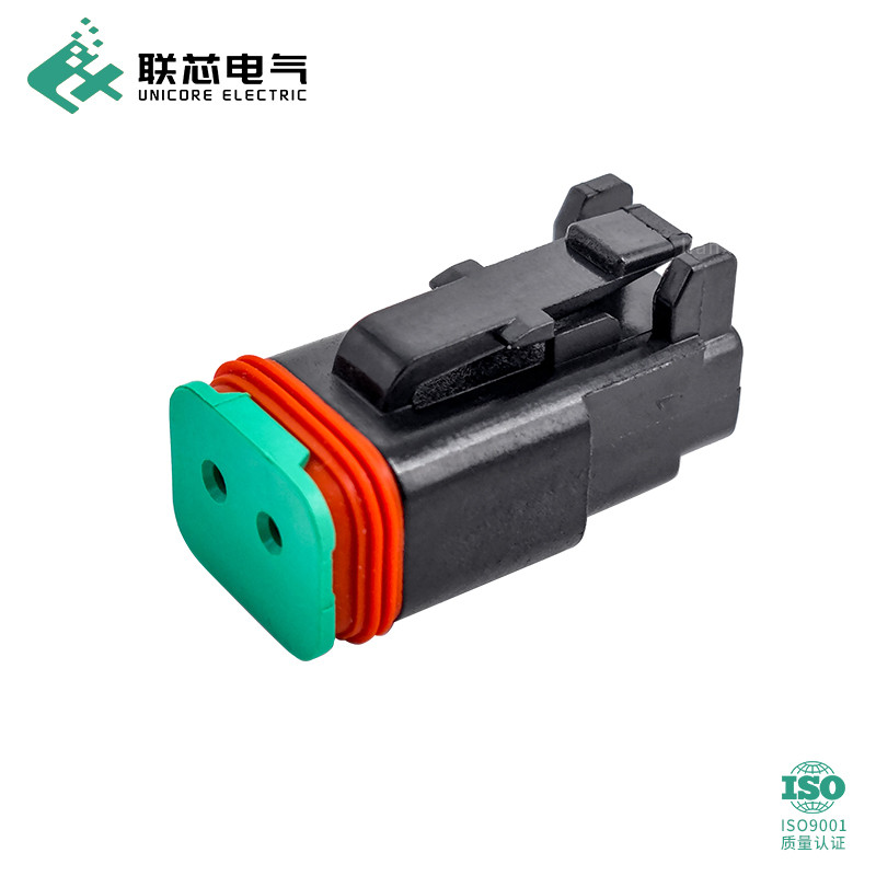 Lianxin ไฟฟ้า DT06-2S-P012 ตัวเชื่อมต่อรถยนต์ 2 หลุมสีดําชายหญิง Connector DT04-2P-E004