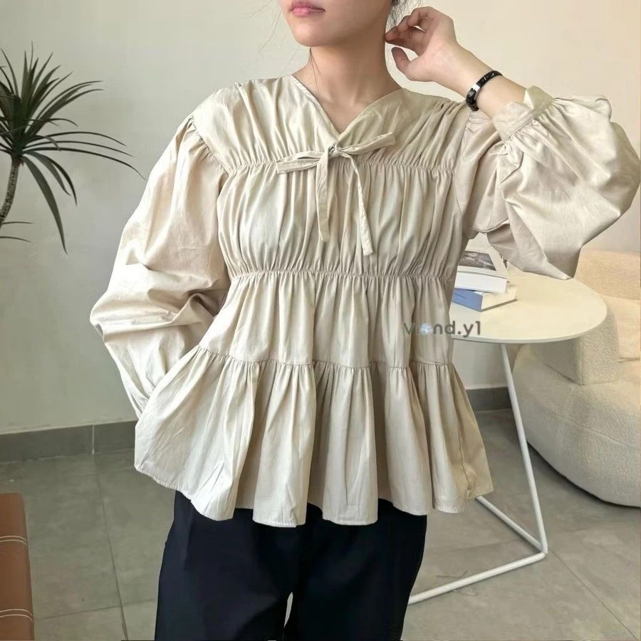 KATUN เสื้อเบลาส์ผ้าฝ้ายแฟชั่นสําหรับผู้หญิง MIREYA BLOUSE KERUT ราคา ถูกที่สุด ดีลบีเคเค แกลเลอรีภาพที่ 6