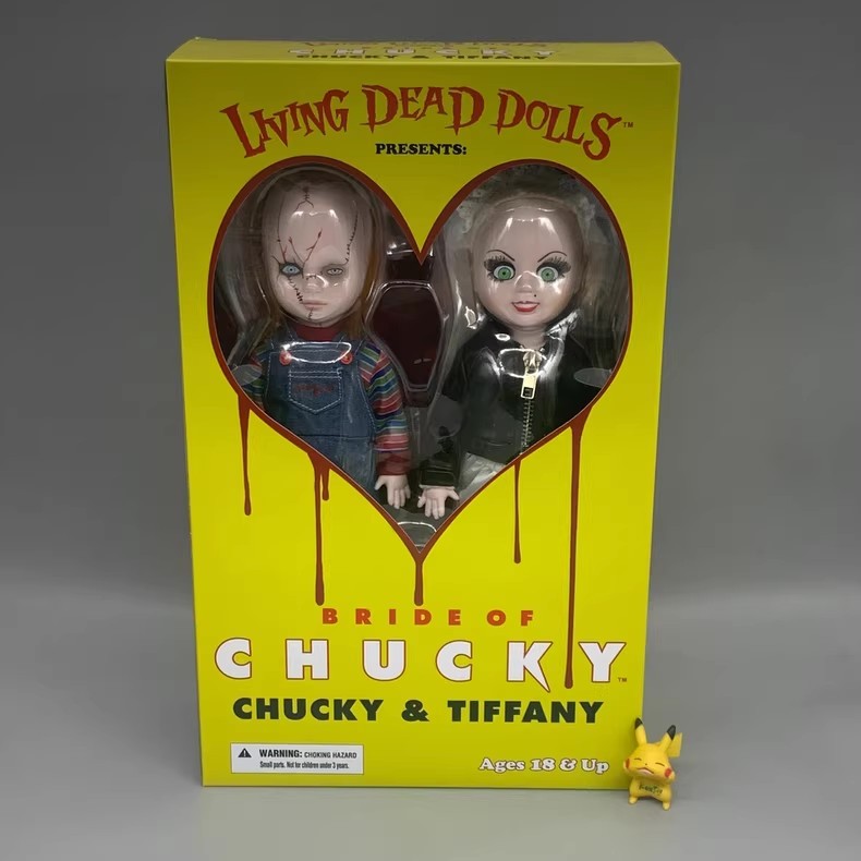 Mezco Living Dead Dolls ชุดแอ็คชั่นฟิกเกอร์ Chucky และ Tiffany ขนาด 10 นิ้ว