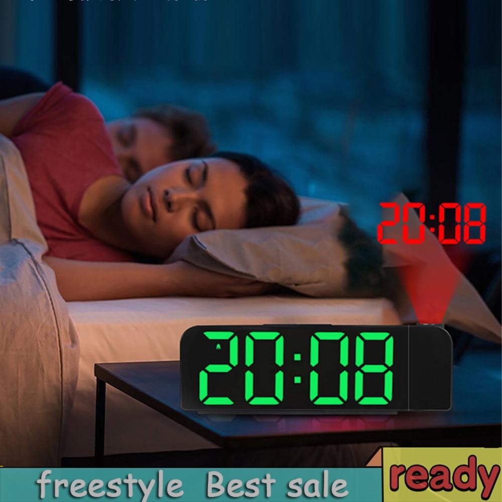 นาฬิกาปลุกโปรเจคเตอร์ LED นาฬิกาปลุกดิจิตอลอุณหภูมิ/จอแสดงผล Date ปรับความสว่างได้สําหรับการได้ยิน Impaired และคนหูหนวก
