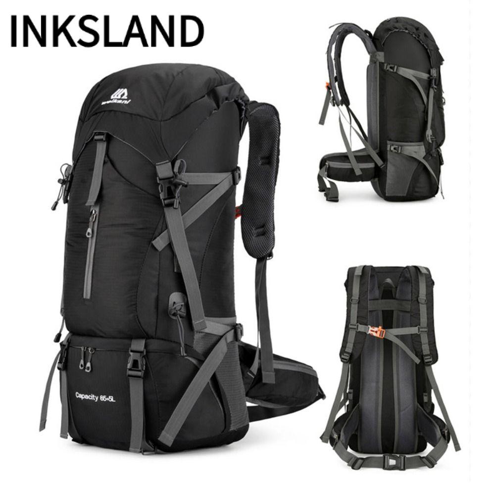 INKSLAND Travel Rucksack, 70L กระเป๋าเป้สะพายหลังเดินทางมือถือ, กระเป๋าปีนเขาความจุขนาดใหญ่อเนกประสง