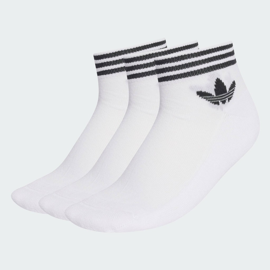 adidas Lifestyle Island Club Trefoil Ankle Socks 3 Pairs Unisex White EE1152