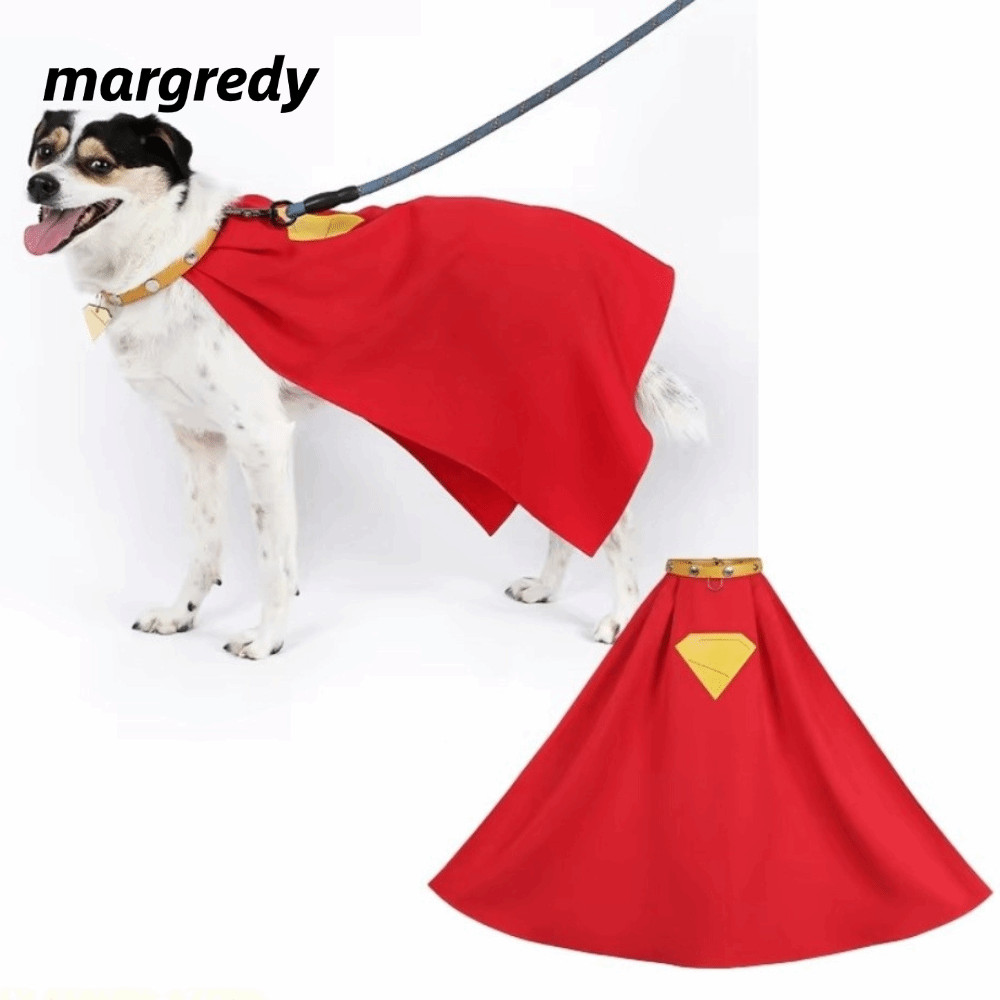 MARGREDY Superdog Krypto เครื่องแต่งกาย,เสื้อคลุมสีแดงพิมพ์แท็ก Superhero Dog เครื่องแต่งกาย,พร้อมปล