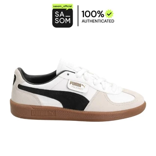 Puma Palermo Leather Unisex Sneakers White-Vapor Gray-Gum | ของแท้ ตรวจสอบโดย SASOM