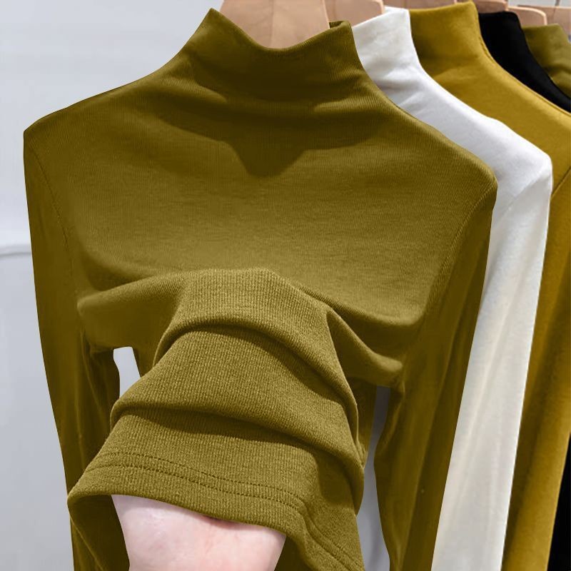 เสื้อคอเต่าแขนยาวสำหรับผู้หญิง สไตล์แฟชั่นฤดูหนาว ตัดเย็บแบบSlim-Fit มีก๊อมมะหยี่ภายในจากเยอรมัน VFR