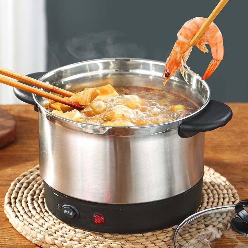 电煮锅小电锅学生宿舍锅多功能迷你电热杯锅不锈钢电热锅旅行锅Electric cooking pot small electric pot student dormitory pot multi-fun