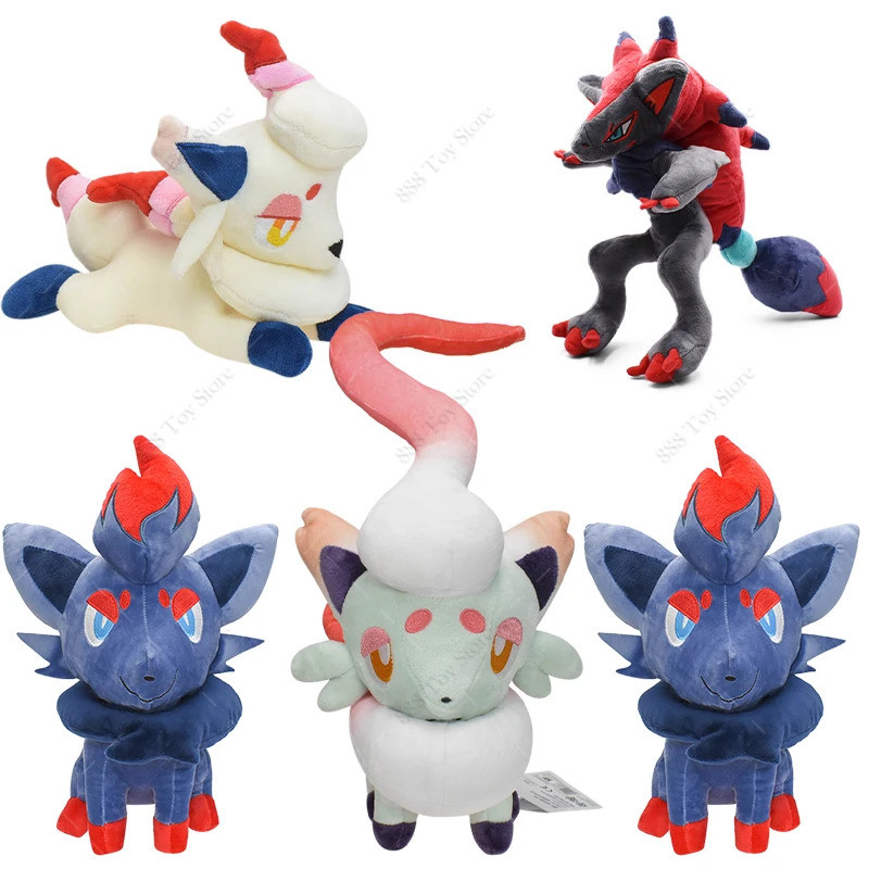 ขายร้อน Pokemon Plush Hisuian Zorua ตุ๊กตาของเล่นอะนิเมะ Action Zoroark นุ่มยัดไส้ Plushed คอลเลกชัน