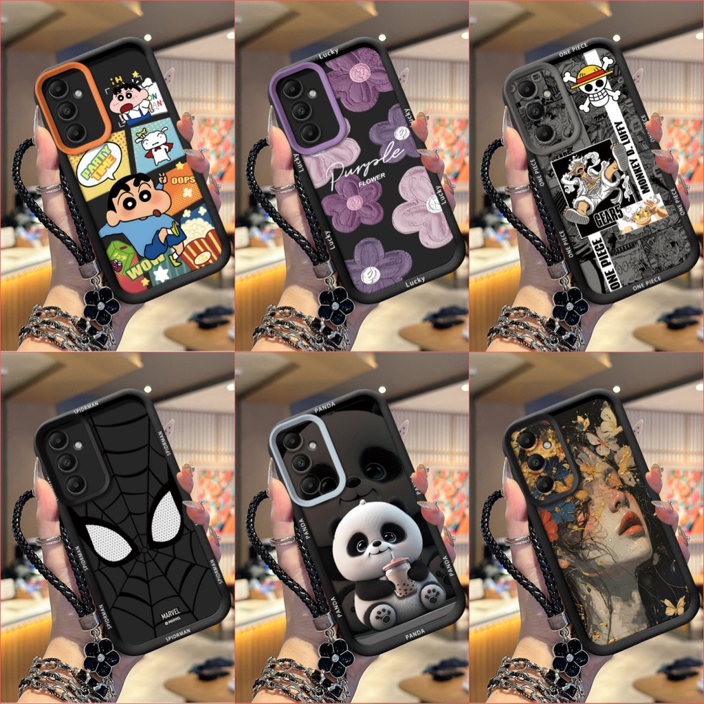เคส Samsung A56 A36 A16 เคสป้องกันโทรศัพท์ซิลิโคนอ่อนนุ่มเทรนด์ภาพสีดํา TYHS