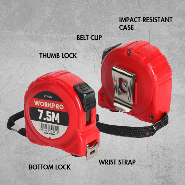 good tools. WORKPRO ตลับเมตรพลาสติก ขนาด 7.5 ม.x25 มม. รุ่น WP261036 ถูกจริงไม่จกตา
