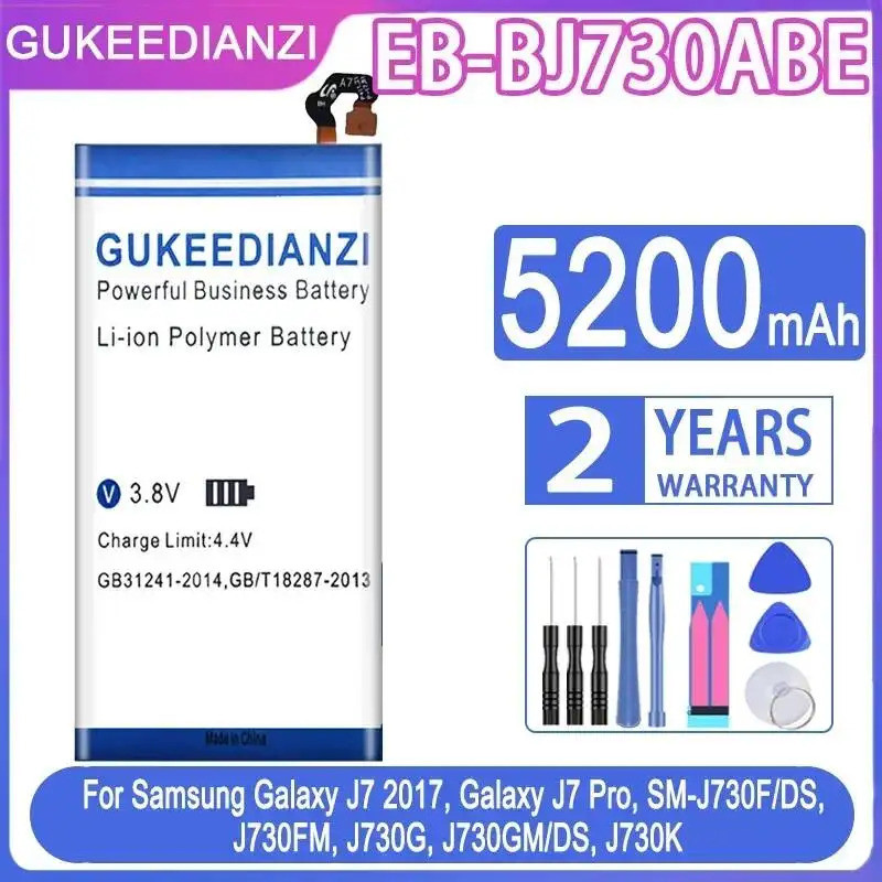 แบตเตอรี่โทรศัพท์มือถือ EB-BJ730ABE 5200mAh สําหรับ Samsung Galaxy J7 2017 Pro SM-J730F DS J730FM J7