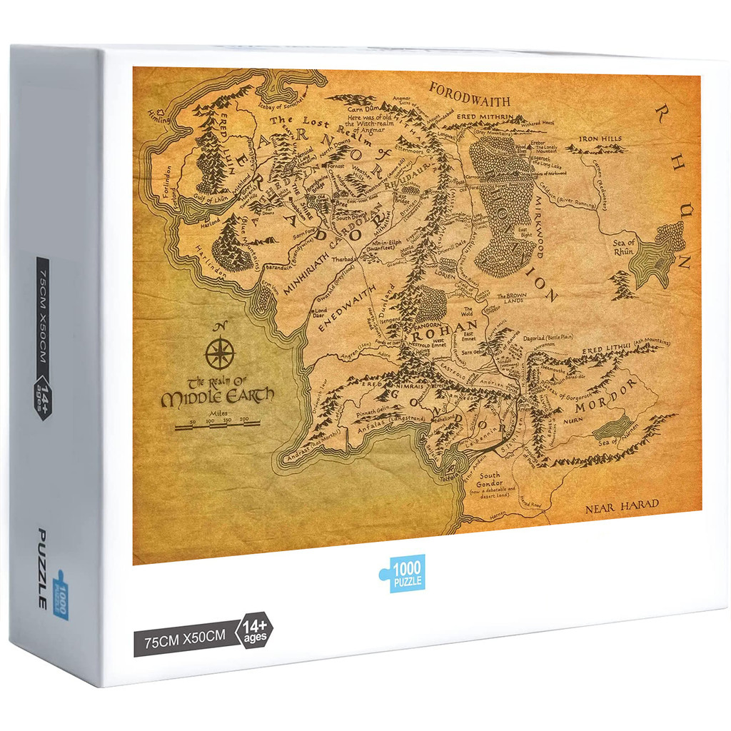 Lord of the Rings Middle Earth Map ประณีตและท้าทายจิ๊กซอว์ปริศนา Party เกมตกแต่ง