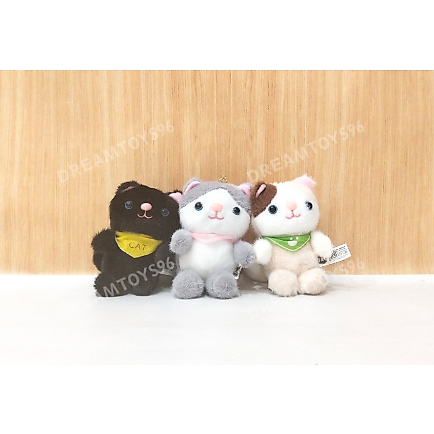 GANTUNGAN DREAMTOYS96 พวงกุญแจแมวพร้อมพวงกุญแจผ้าพันคอกระเป๋า Charm Cat Feather