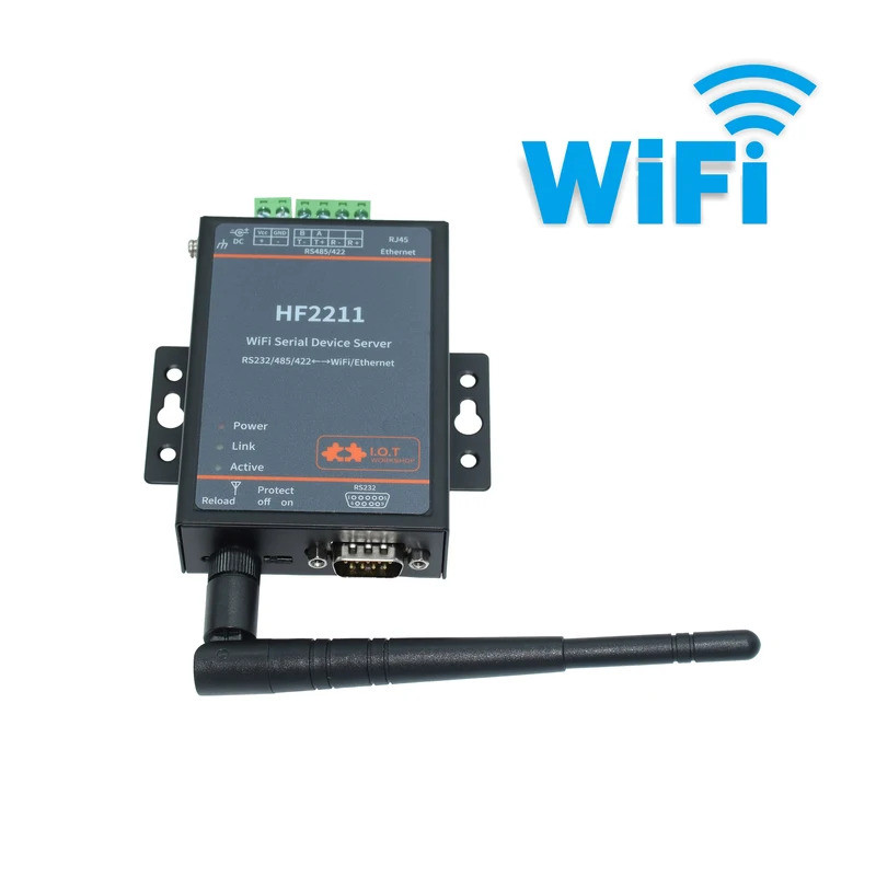 อุปกรณ์อนุกรม WiFi Server RS232 RS422 RS485 เป็น Ethernet WiFi Converter HF2211 HF2211A รองรับ Modbu