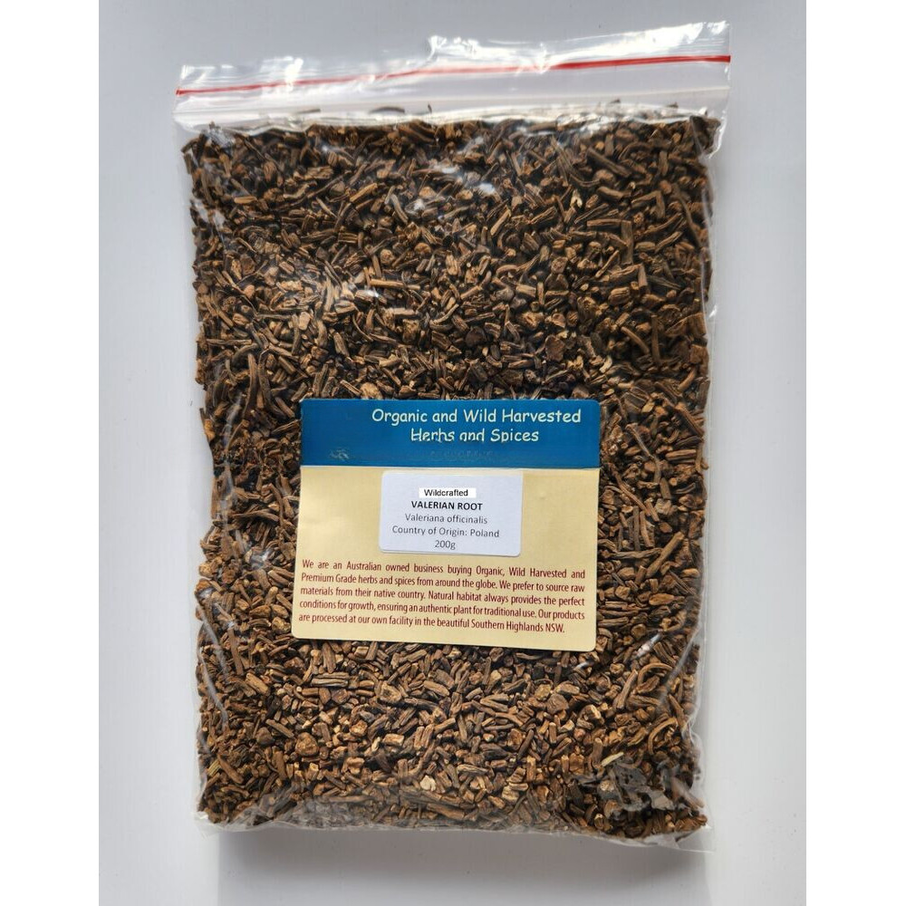 HelloYoung VALERIAN ROOT WILDCRAFTED HERBAL TEA 250g Valeriana officinalis สมุนไพรแห้ง