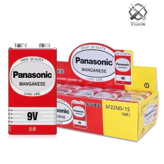 5/10/20 pcs original Panasonic 9V Manganese Battery แบตเตอรี่ 9V ถ่านแดง 6F22ND 600mah Alkaline and Carbon รับประกัน 1ปี