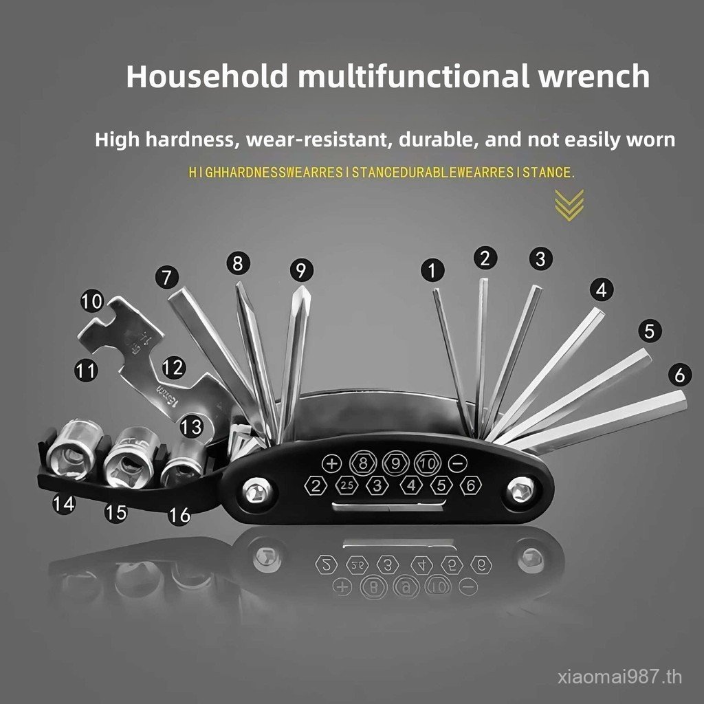16 in 1 Multi-Function เครื่องมือภายในภายนอกหกเหลี่ยมไขควงประแจชุด 16 in 1 Multi-Purpose พับประแจ Multi-Fun