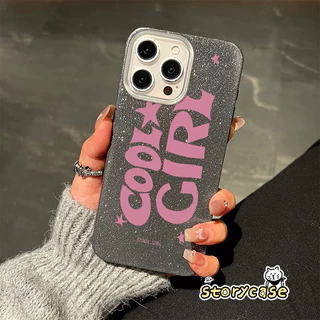 เหมาะสำหรับ OPPO Reno 16 14F 13F 15 15F 13 5 11 5F 16F 12 13F 12F 5z 6 6z 14 ลายตัวอักษร COOL GIRL กลิตเตอร์ เคสโทรศัพท์