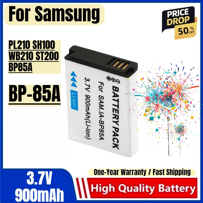 BP-85A แบตเตอรี่ 3.7V 900mAh แบตเตอรี่และเครื่องชาร์จสําหรับ Samsung PL210 SH100 WB210 ST200 BP85A แ