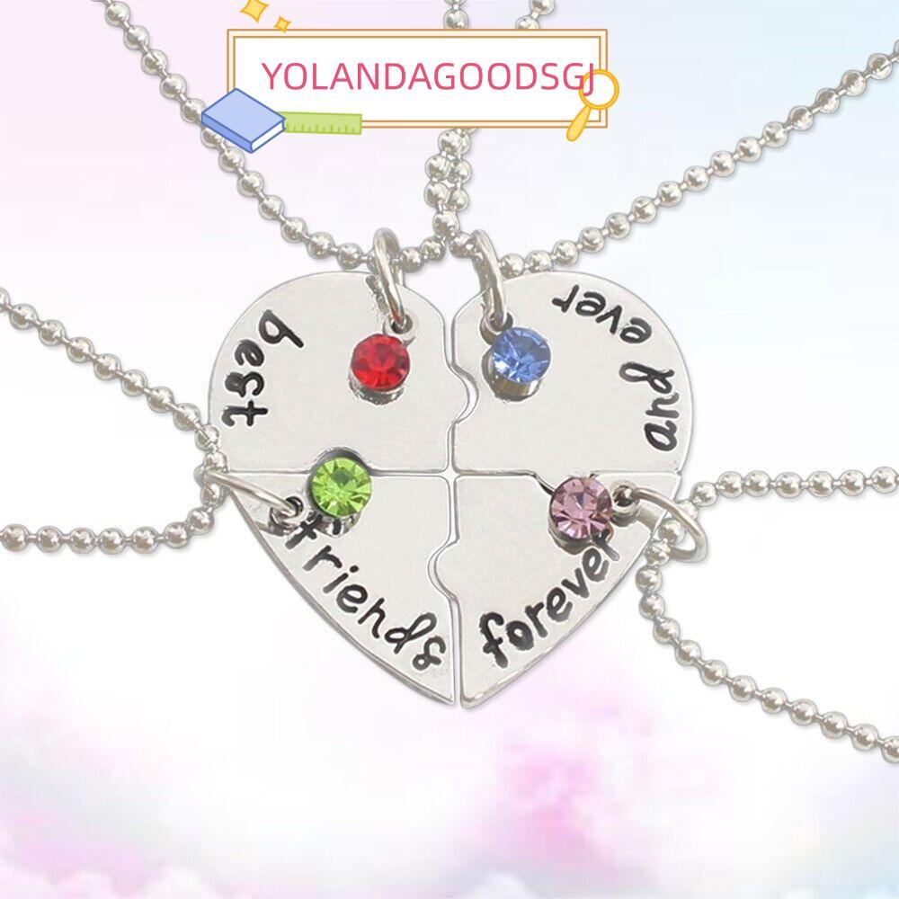 YOLANDAGOODSGJ 4 Bff สร้อยคอแฟชั่น Love สร้อยคอสตรีที่ดี
