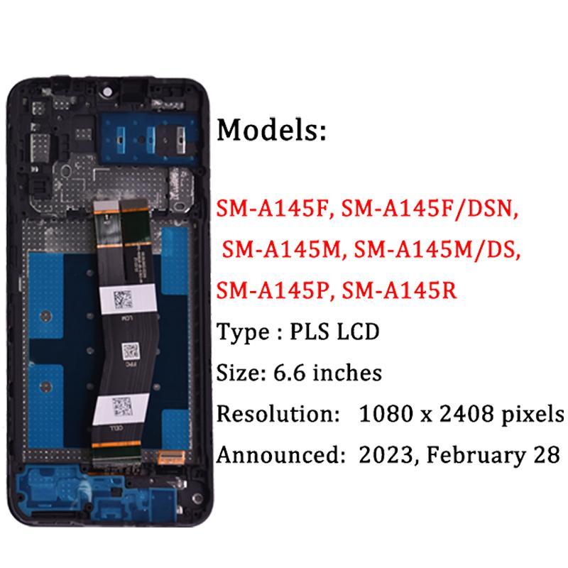 6.6 สําหรับ Samsung A14 4G LCD A145R A145M A145M A145P จอแสดงผล LCD Touch Screen Digitizer Assembly 